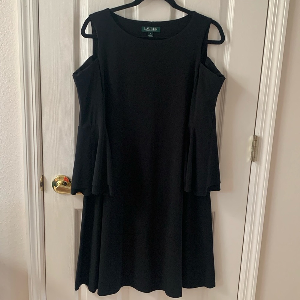 Lauren by Ralph Lauren little black cold shoulder dress size 16